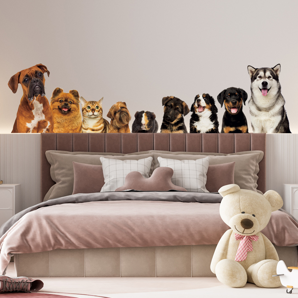 Home Cinema Wallpaper - القطط لطيف والكلاب الجدار ملصق للأطفال