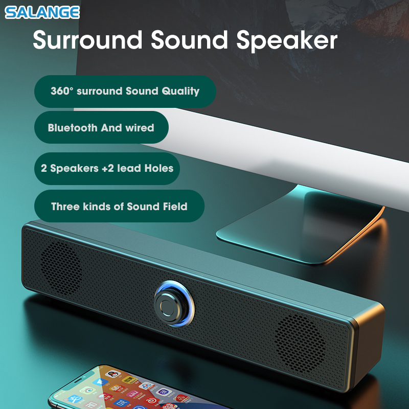 Home Cinema With Wireless Rear Speakers - PC Soundbar السلكية/اللاسلكية سمّاعات بلوتوث 4D