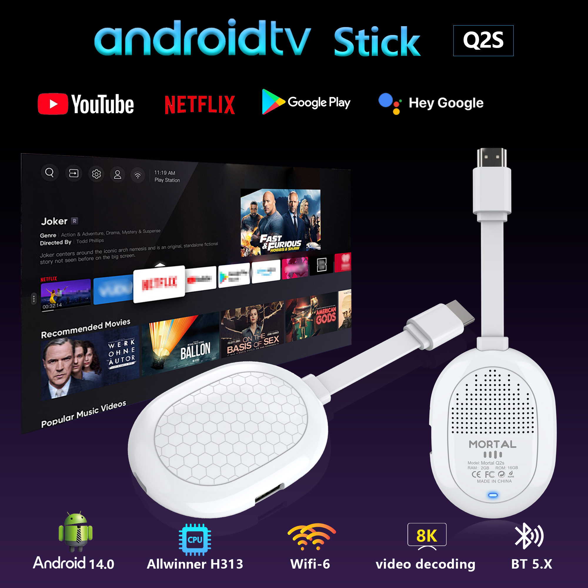 Home Cinema Google - جهاز تلفزيون H313 Q2S TV BOX