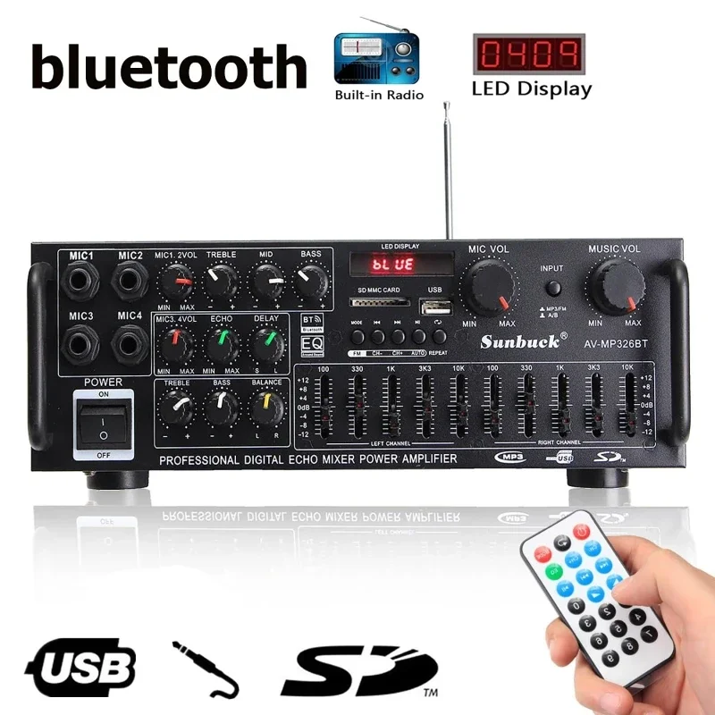 Home Cinema Receiver - 2000 واط بلوتوث الصوت مكبر كهربائي
