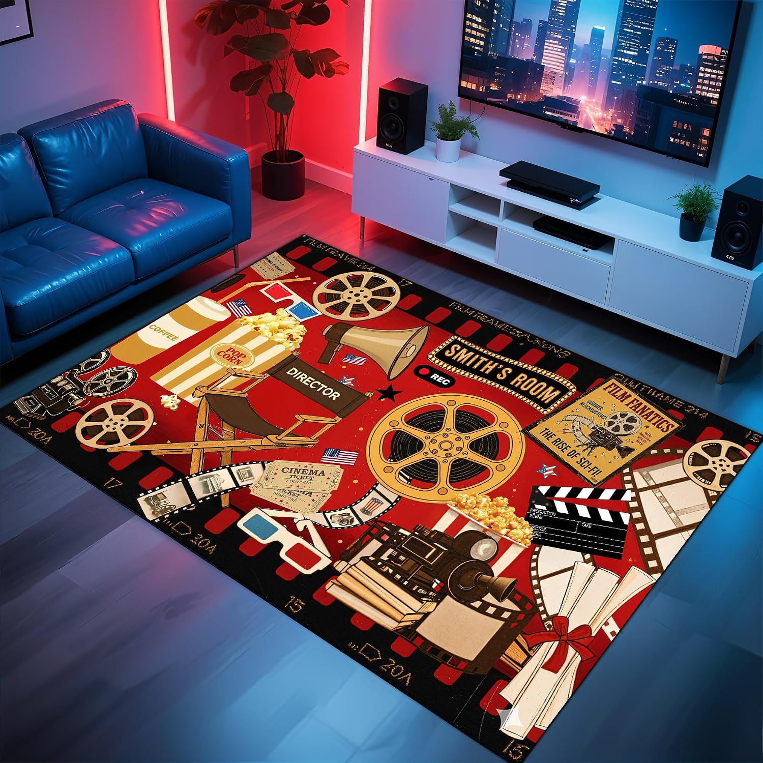 سجادة مخصصة بتصميم السينما، بس - مراجعة Home Cinema Night وسعره