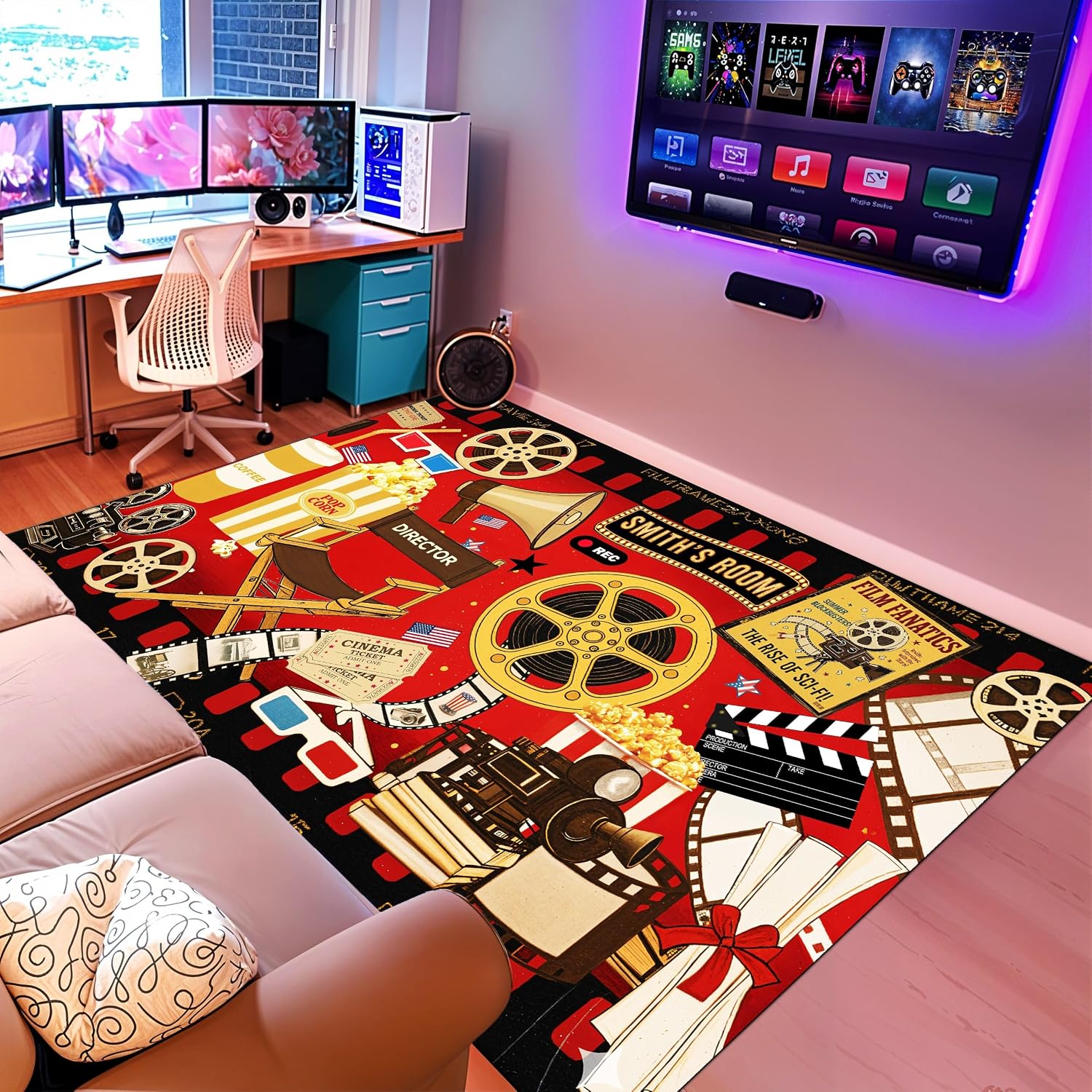 سجادة مخصصة بتصميم السينما، بس - مراجعة Home Cinema Night وسعره