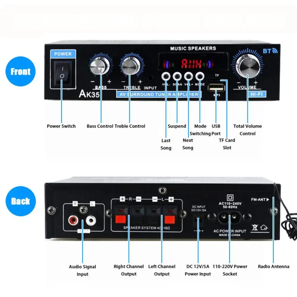 HiFi الرقمية AK35 بلوتوث مكبرا - مراجعة Home Cinema Receiver وسعره