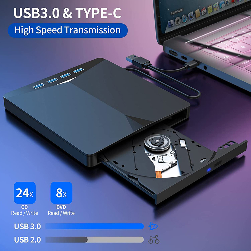 7 in1 USB 3.0 نوع C خارجي CD D - مراجعة Blu Ray Disc Player وسعره