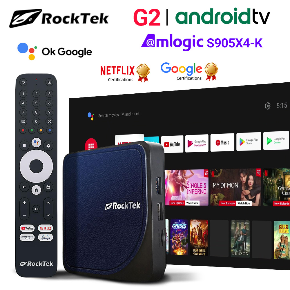 RockTek G2 4K AndroidTV 14 Str - مراجعة Home Cinema Google وسعره